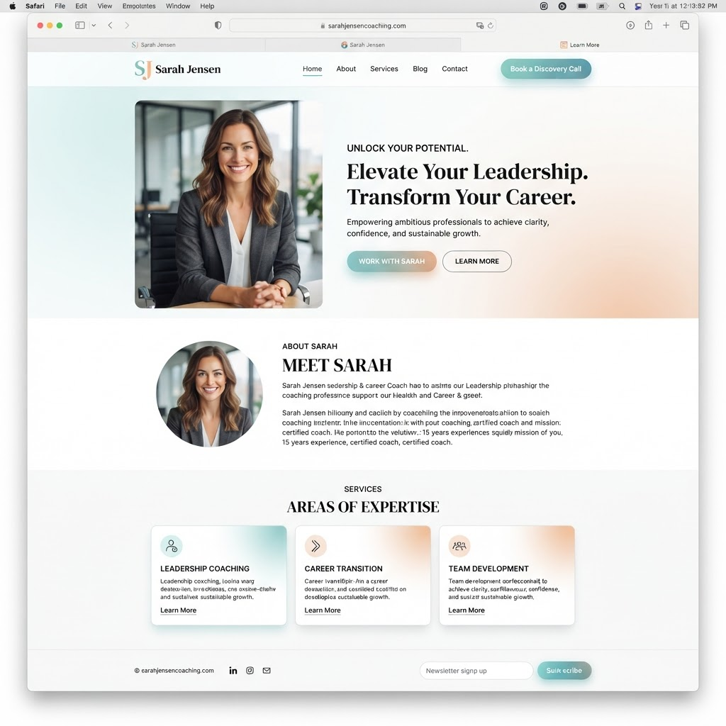 Mockup de sitio web de marca personal en teléfono